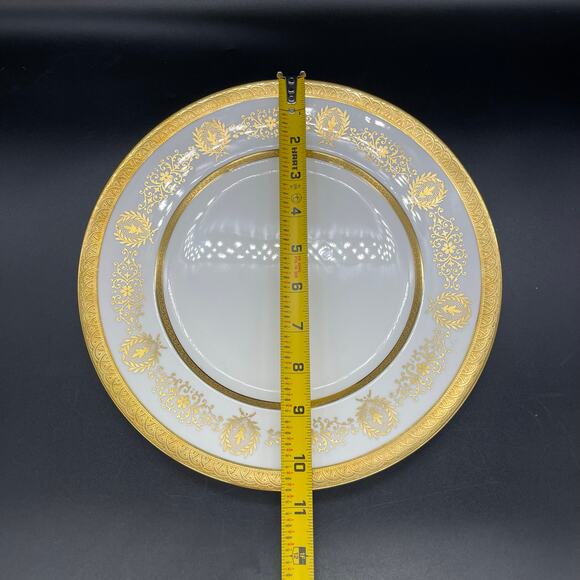 Coalport Lady Anne Dinner Plate with Gold Encrusted Bands & Scrolls Bone China - Picture 5 of 6